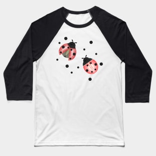 Watercolor ladybug pattern Baseball T-Shirt